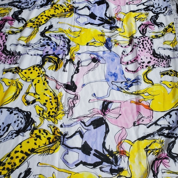 NWT$725 Stella McCartney Horse-Print Cotton-Silk Sarong Shawl Scarf Fringe Wrap - Picture 13 of 16